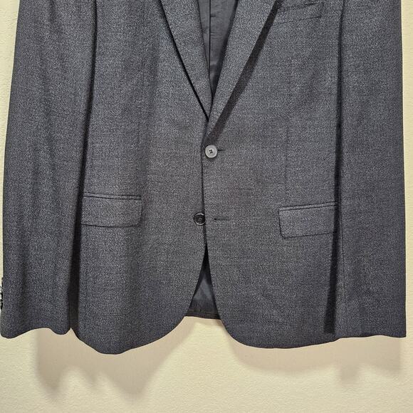 BOSS HUGO BOSS Mens 38R Blazer Slim Fit Micro-Pattern Wool Silk Suit Jacket Gray - Picture 4 of 16